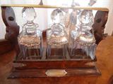 Antique tantalus with sterling labels