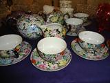 antique chinese tea set 1000 flowers
