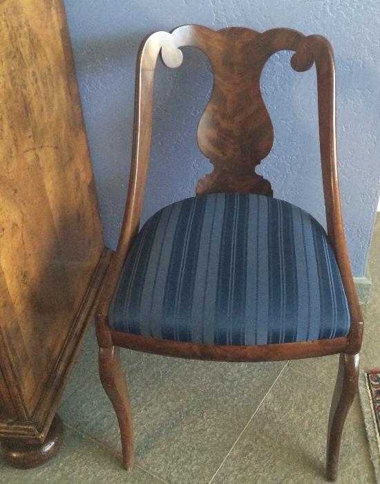 Burled walnut antique chair
