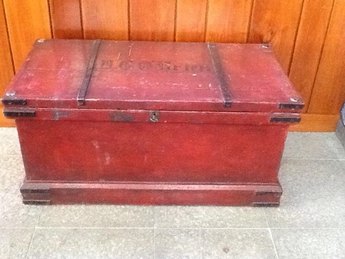 1923 Sea Chest, with O'BRIEN stenciled on the top