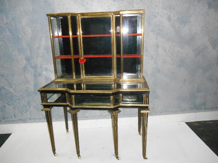 Rare Ebony and Bronze Display Cabinet