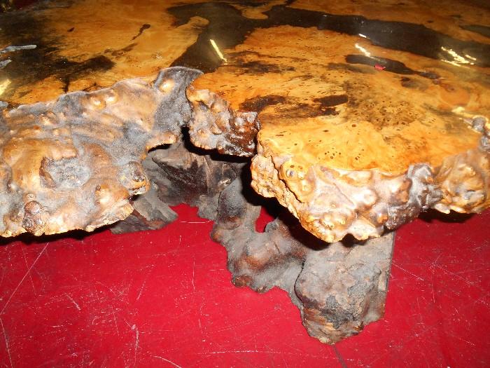 Awesome Burled Wood Coffee Table - Marked The "Original Stardust" The Burl Wood Co. Redding Ca.
