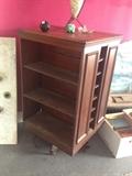 Revolving walnut Victorian bookcase