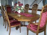 Ridiculous Price at $495!!!  ~Gorgeous Vintage Dining Room Set with Lighted China Cabinet with glass shelving and beveled glass doors,  includes serving buffet...shown in following images...
