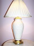 Pair of tall Lenox lamps with shades. Fine conditions.