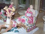Raindeer sleigh with gent and lady. Lenox for your collection or special gift.