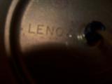Lenox pair of Living white lamps with shades. Lamps are in fine condition.