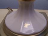 Lenox lamps maker mark - lamps are shown on each side of bed.