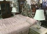 Incredible Hollywood glamour king size bed and endtables