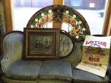 Stained Glass and Antique sofa and chairs