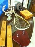 Hunting section with antlers and gun case