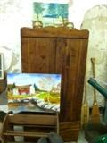 Cedar chest and folk art