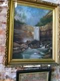 Framed oil painting