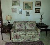 Cottage Prints, Leather Top End Tables