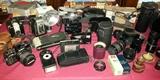 Minolta Cameras, lenses, some vintage cameras, tripods