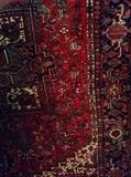 Antique Heriz Persian wool rug approx. 11'6" by 9'8"