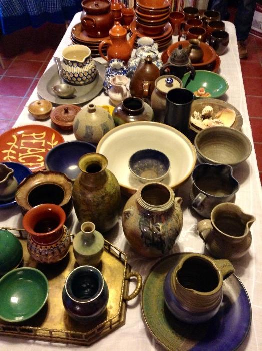 A variety of pottery...Jugtown, Owen, Cole, and others