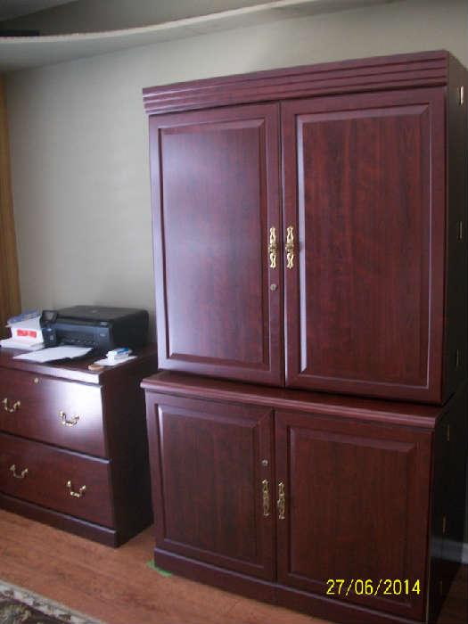 Modern style Wooten desk ( closed ) and also file cabinet