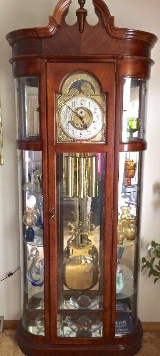 1996 Ridgeway grandfather clock--excellent working condition, with original manual
