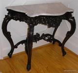 Repro Mahogany Hall Table with marble top