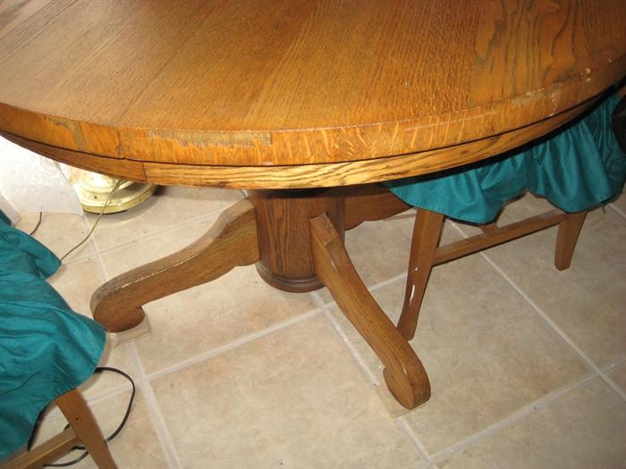Dining table leg detail.