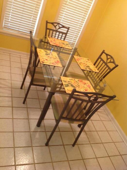 Glass Top Kitchen Table / 4 Chairs $ 160.00