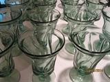 Fostoria bottle green goblets