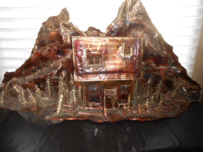 Large copper mid 80's signed wall hanging