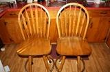 2 nice oak bar stools