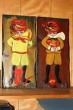 2 awsome folk art paintings on wood. 