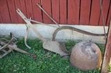 Cool yard art including large cast iron footed pot