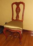 Pair of Red Lacquer Chinoiserie Side Chairs