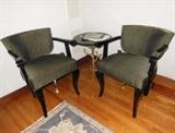 Pair of French Art Deco Arm Chairs (tree table not for sale)