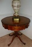Round Leather Top Table