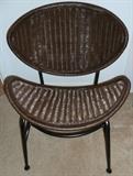 Modern/Retro Faux Wicker Iron Chair 