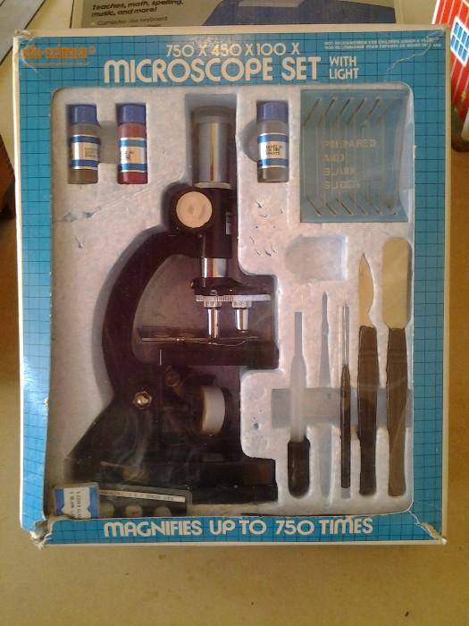 Vintage Microscope Set in Box