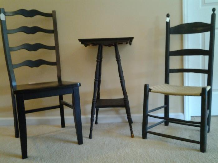 Vintage Table and Ladder Back Chairs