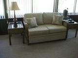 Wicker Loveseat and Matching End Tables