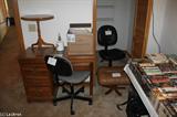 Desk, Chairs, Small Table