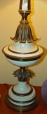 Pair of Stiffle Table Lamps, Hollywood Regency style