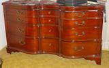 1940's Mastercraft Mahogany Serpentine Front Dresser with Mirror (not shown)