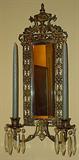 Antique Bradley & Hubbard 2 Light Wall Sconce with Prisms