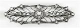 Art Deco Sterling Silver & Rhinestone Brooch