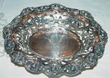 Sterling Silver Repousse & Pierced Bowl, marked "P1004//Sterling"