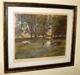 Signed Wallace Nutting Print entitled "A Brook in Doubt"