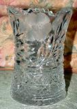 19th Century Cut Glass Celery Vase, 5" Tall