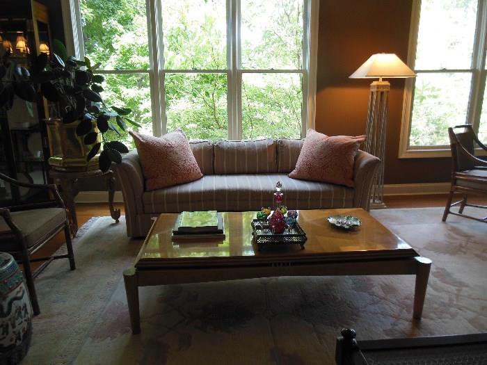 Lane sofa and newer sleeper sofa, Exquisite unusual Henredon coffee table 