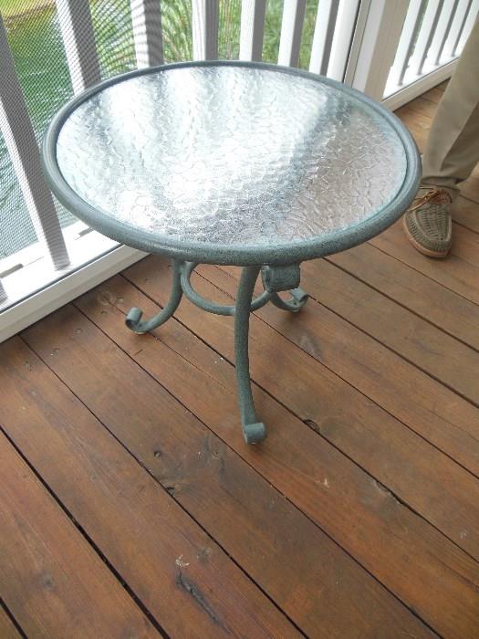 smallglass top patio table