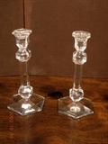 Val Saint-Lambert Crystal Candle Sticks