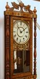 Victorian English Turnbridgeware Regulator Wall Clock
